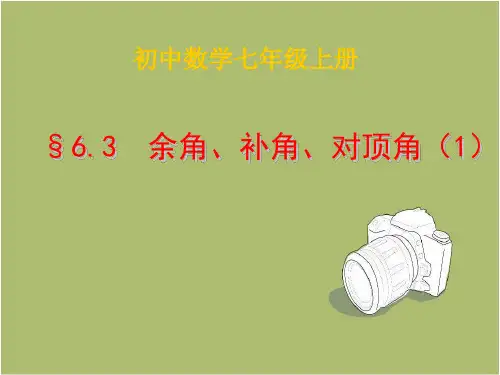 七年级上册数学《6.3余角、补角、对顶角》