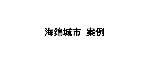 海绵城市 案例