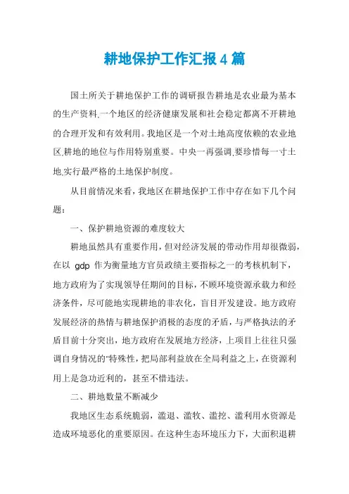 耕地保护工作汇报4篇