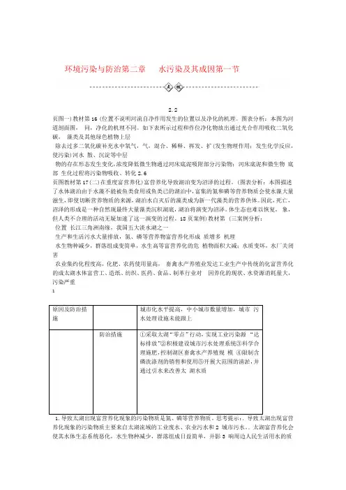 2020年高中地理第二章环境污染与防治第一节水污染及其成因练习6