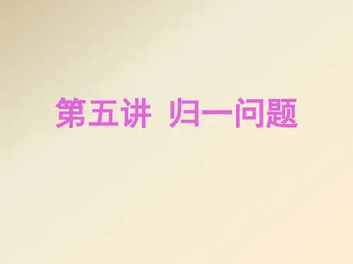 第五讲归一问题