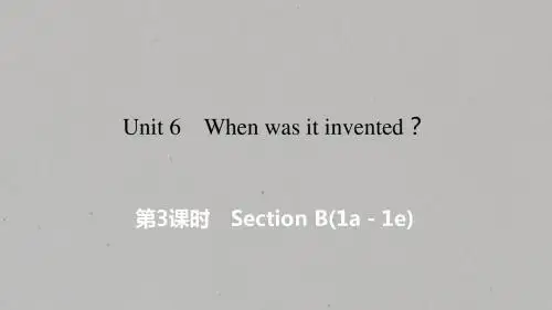 人教版九年级上册英语课件：Unit 6 Section B(1a-1e) (共13张PPT)