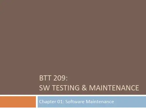 软件维护(Software Maintenance)英文