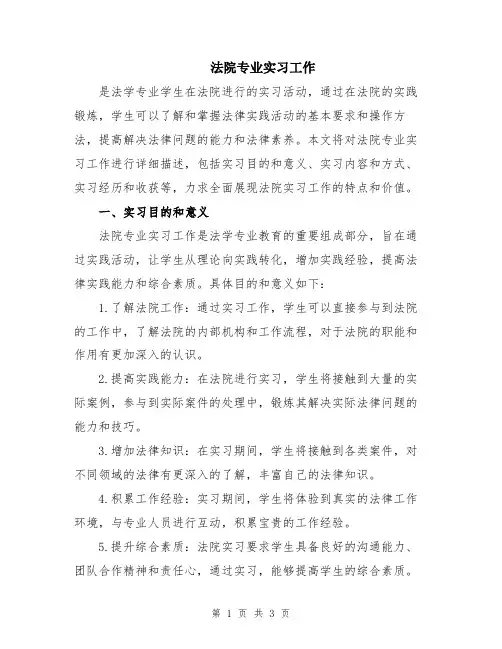 法院专业实习工作