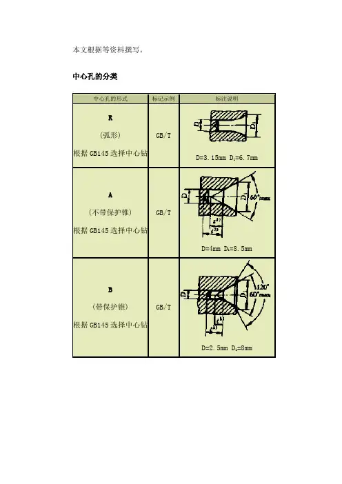 中心孔的标准方法GB