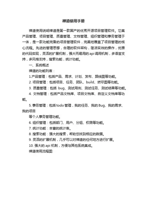 禅道使用手册
