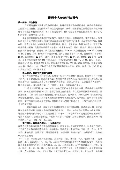 傣药十大传统疗法报告