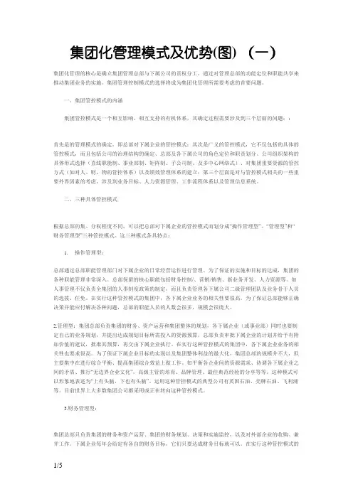 集团化管理模式及优势