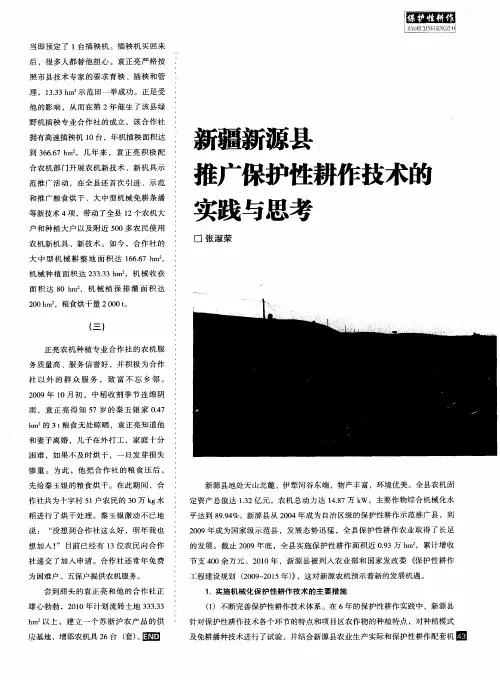 新疆新源县推广保护性耕作技术的实践与思考