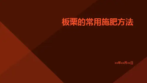 板栗的常用施肥方法