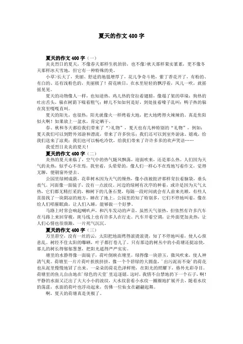 夏天的作文400字