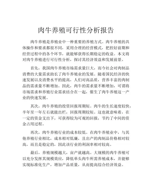 肉牛养殖可行性分析报告