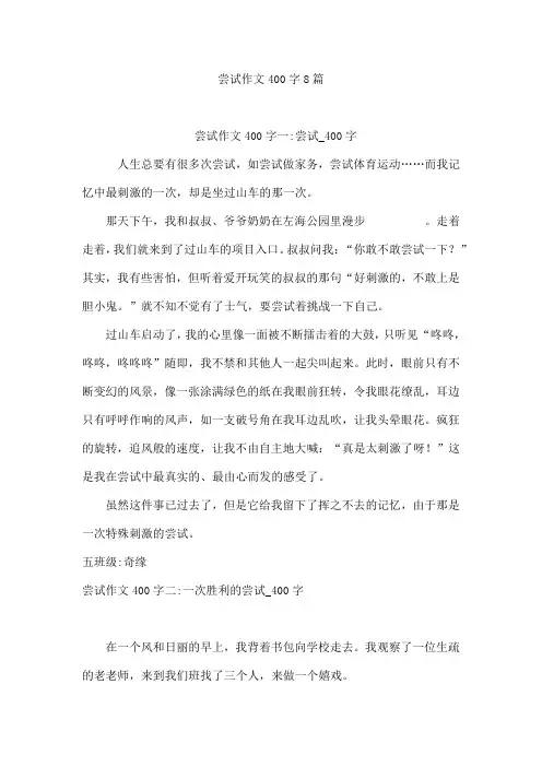 尝试作文400字8篇