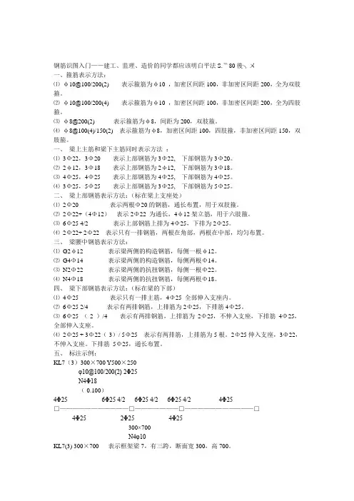 钢筋识图——建工、监理、造价明白平法