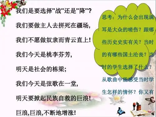 历史的回响——“抗日救亡歌曲联唱”PPT优秀课件2