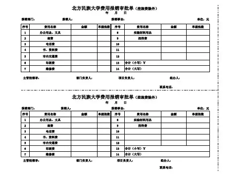 费用报销审批单