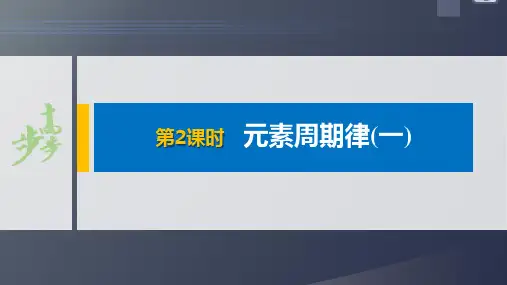 人教版高二化学选择性必修2第一章 第二节 第2课时 元素周期律(一)