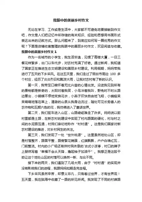 我眼中的美丽乡村作文