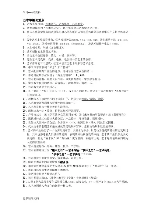 艺术学概论--彭吉象考试重点汇编