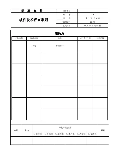 软件技术评审准则