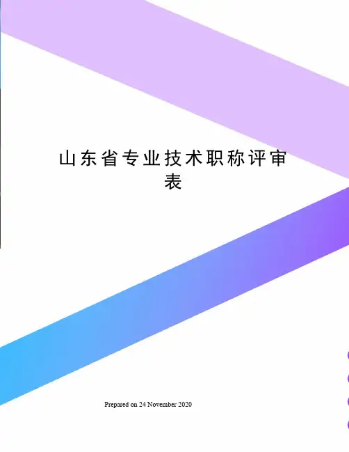 山东省专业技术职称评审表
