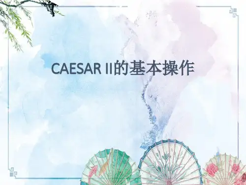 【CAESAR II培训】1-caesarii 基本操作