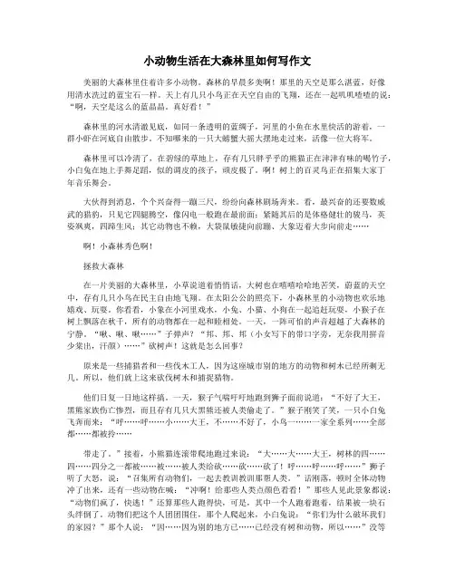 小动物生活在大森林里如何写作文