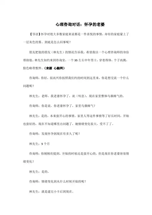 心理咨询对话：怀孕的老婆