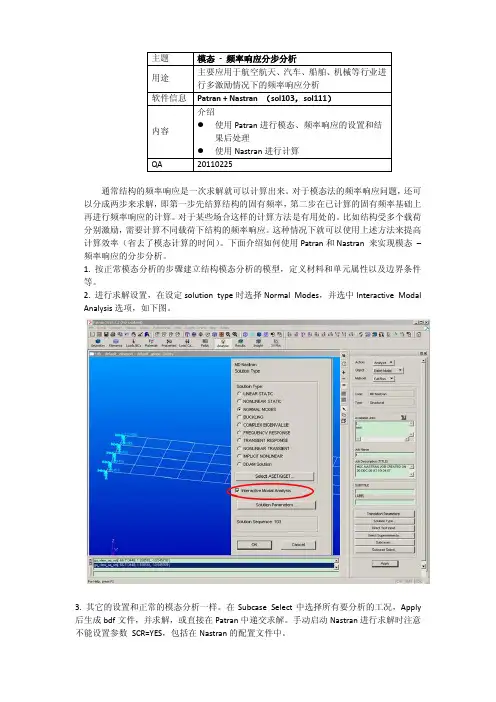 模态 - 频率响应分步分析