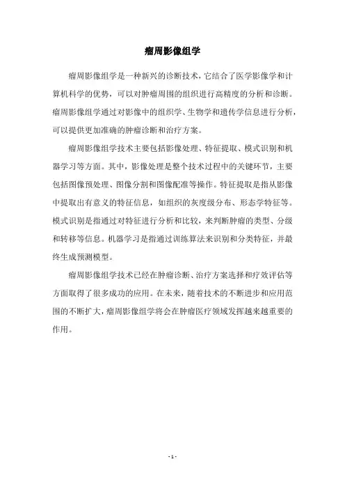 瘤周影像组学