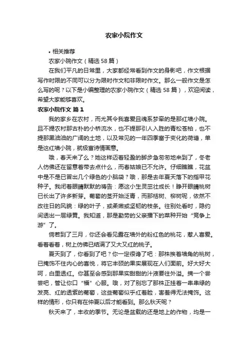 农家小院作文