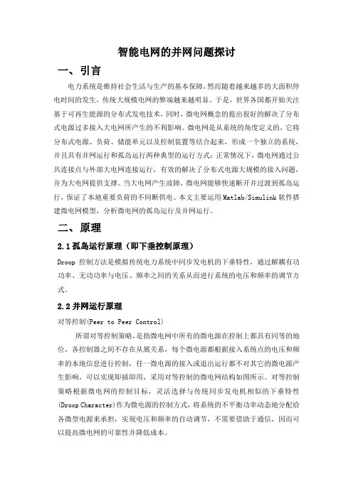 智能电网并网问题探讨