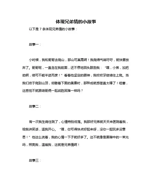 体现兄弟情的小故事