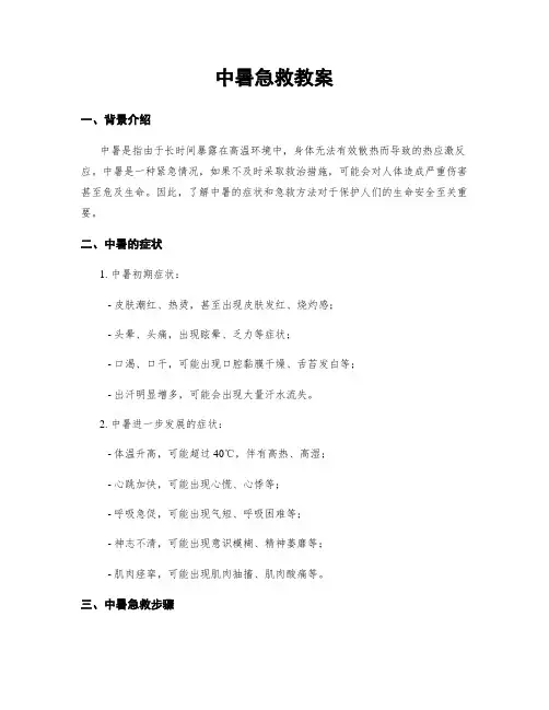 中暑急救教案