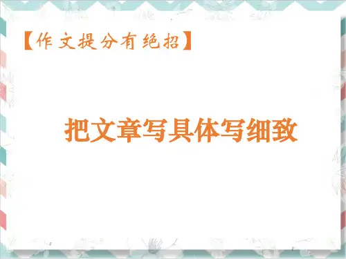 中考语文总复习作文复习：--具体细致