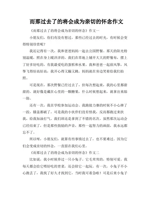 而那过去了的将会成为亲切的怀念作文