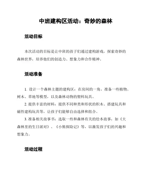 中班建构区活动：奇妙的森林