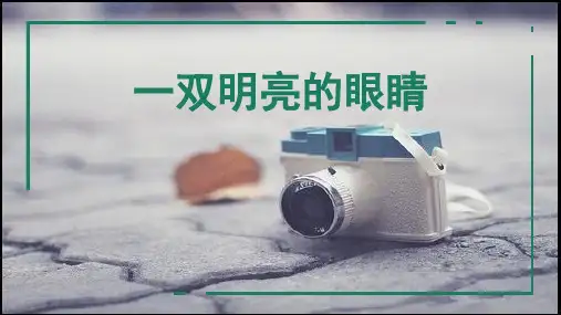 苏教版八年级下册语文：一双明亮的眼睛(巴金)