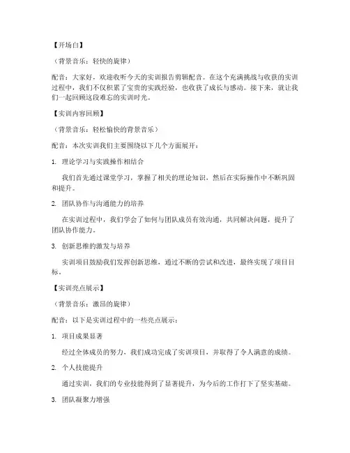 实训报告剪辑配音