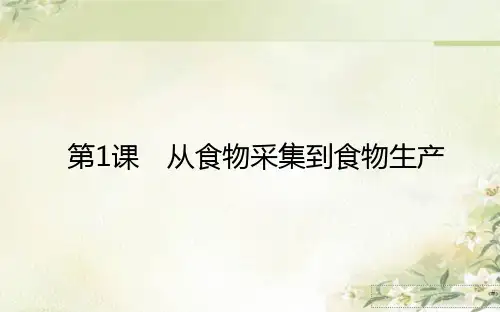 新教材高中历史选择性必修2 第1课 从食物采集到食物生产 精品教学课件