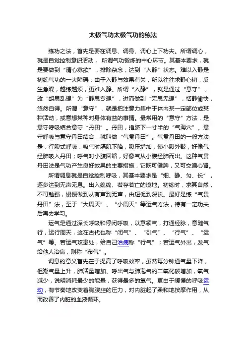 太极气功太极气功的练法