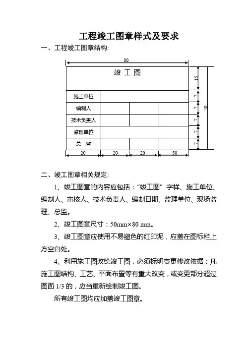 工程竣工图章样式及要求