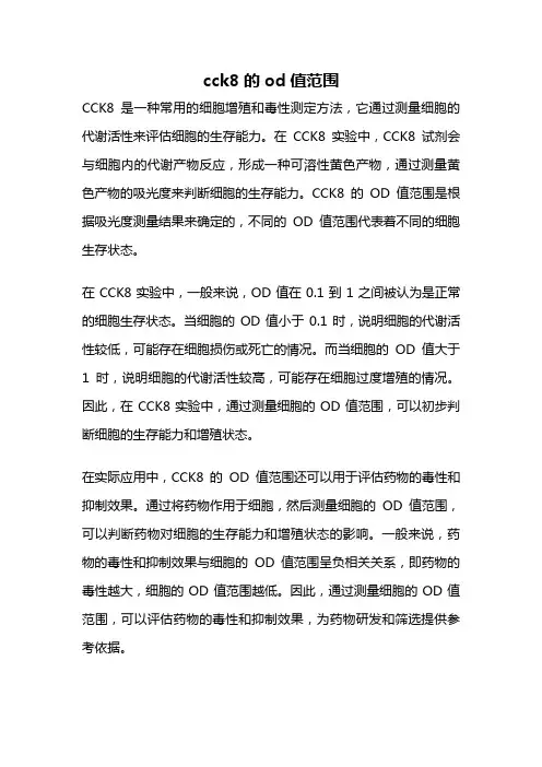 cck8的od值范围