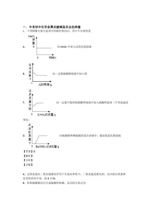 中考化学——金属及酸碱盐反应的图像的综合压轴题专题复习及答案解析