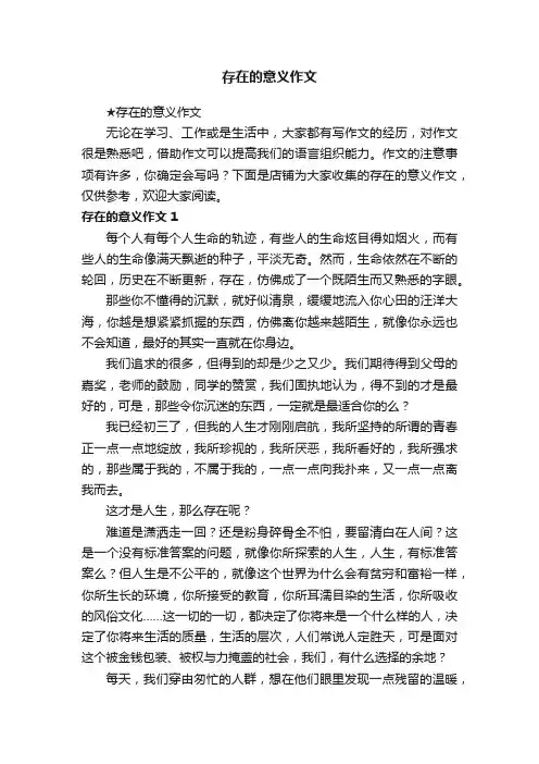 存在的意义作文