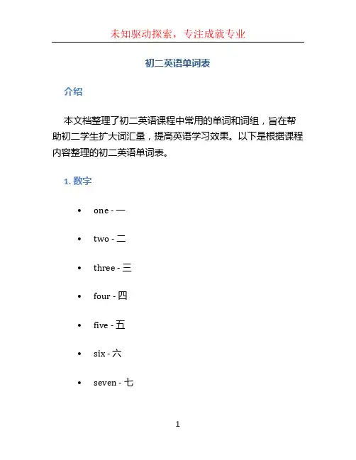 初二英语单词表 (2)