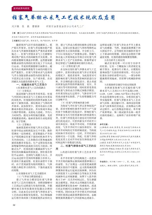 柱塞气举排水采气工艺技术现状及应用