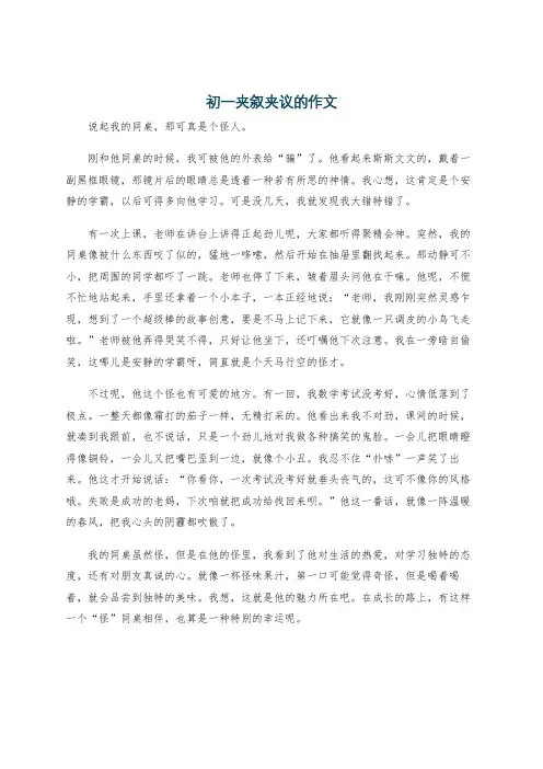 初一夹叙夹议的作文