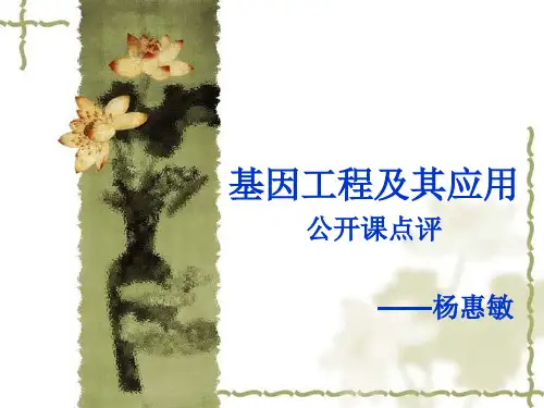 基因工程及其应用 公开课点评