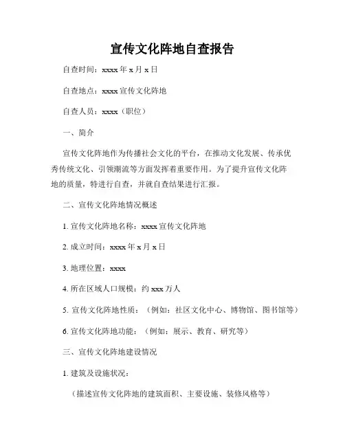 宣传文化阵地自查报告